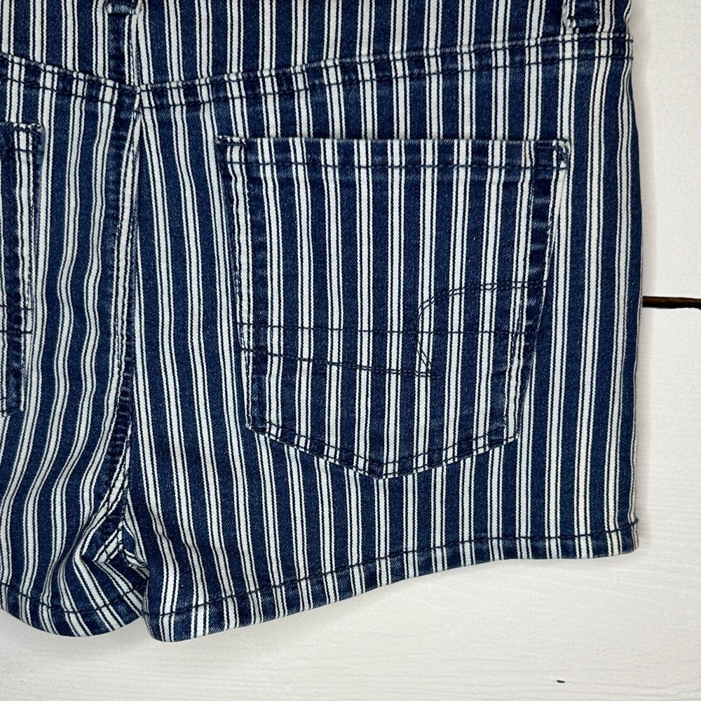 American Eagle Outfitters Hi-Rise Shortie Striped Jean Shorts - Picture 5 of 9